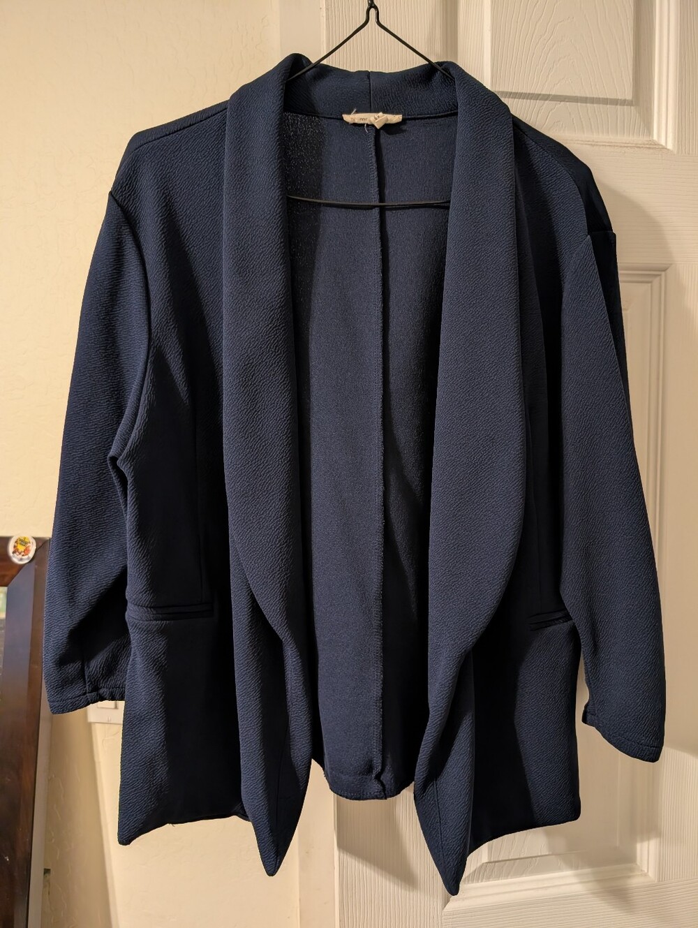Maurices Navy Open-Front Draped Blazer